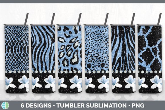 Blue Animal Print Tumbler | Flower Skinn: A Designer's Take