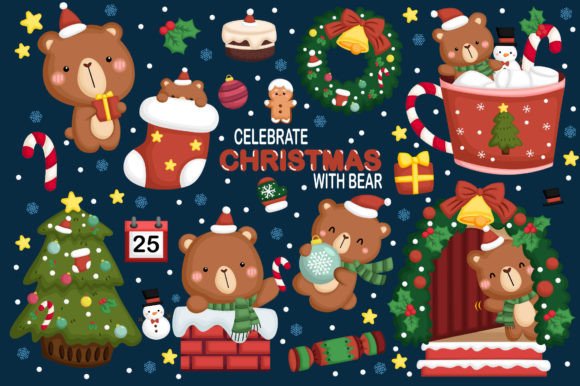 Christmas Bear Clipart: Cute Animal Designs for Festive Projects