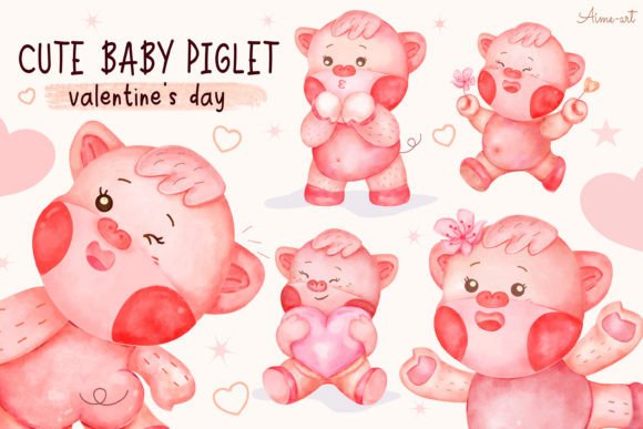 Cute Baby Animal Valentine Watercolor: A Designer’s Charming Asset