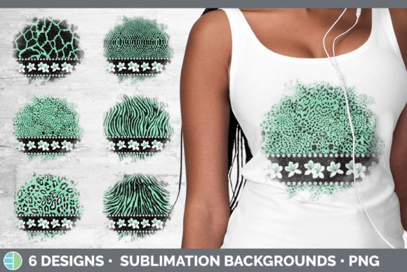 Green Animal Print Background | Flower G Sublimation Design