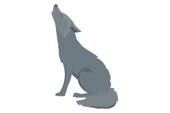 Howling Wolf Icon: Wild Animal Predator for Design