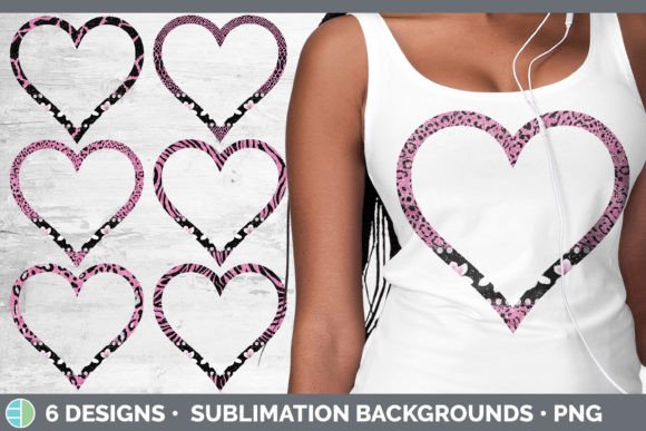 Pink Animal Print Heart Frame Clipart for Bold Designs