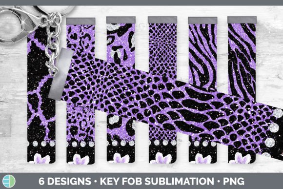 Purple Animal Print Key Fob | Flower Wri: A Sublimation Asset
