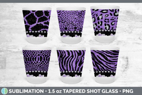 Purple Animal Print Shot Glass Sublimati: Bold Style for Creative Projects