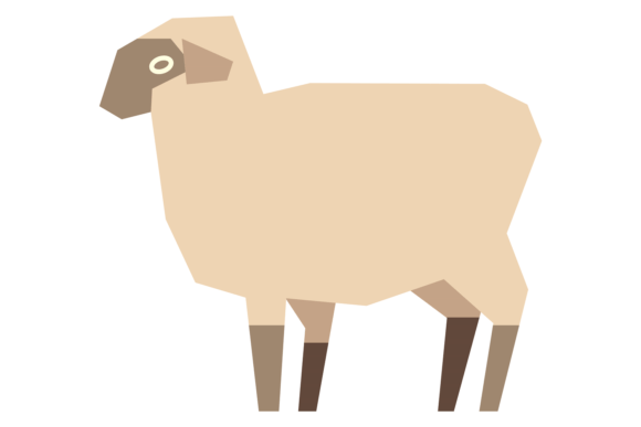 Sheep Icon: Fluffy Farm Animal in Polygonal Style
