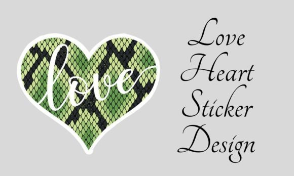 Snake Animal Print Love Heart Sticker: A Bold Design Asset