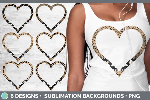 Tan Animal Print Heart Frame Clipart: Bold & Playful Design