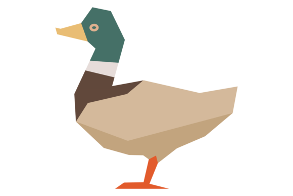 The Polygonal Duck Icon: Modern Farm Animal Design